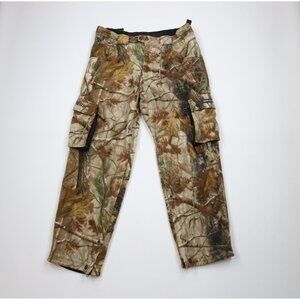 Vintage 90s Y2K Streetwear Mens Large Distressed Fleece Camouflage Cargo Pants